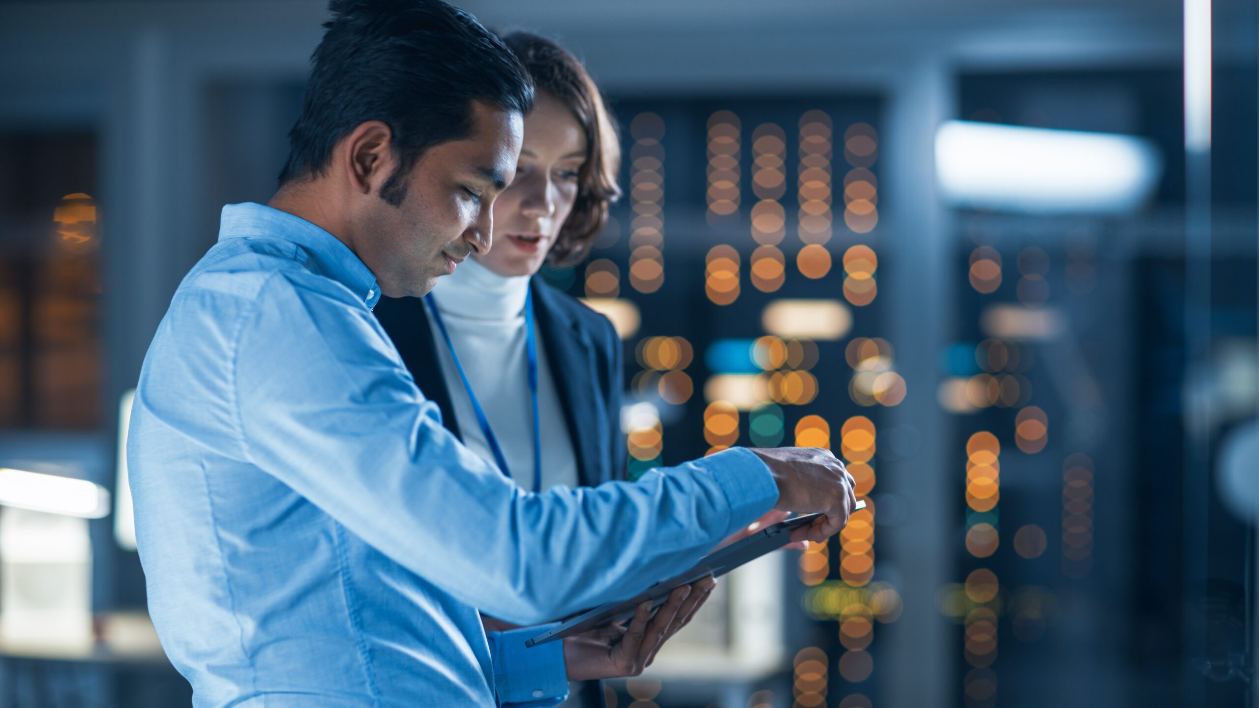 Image, In Technology Research Facility: Female Project Manager Talks Wi